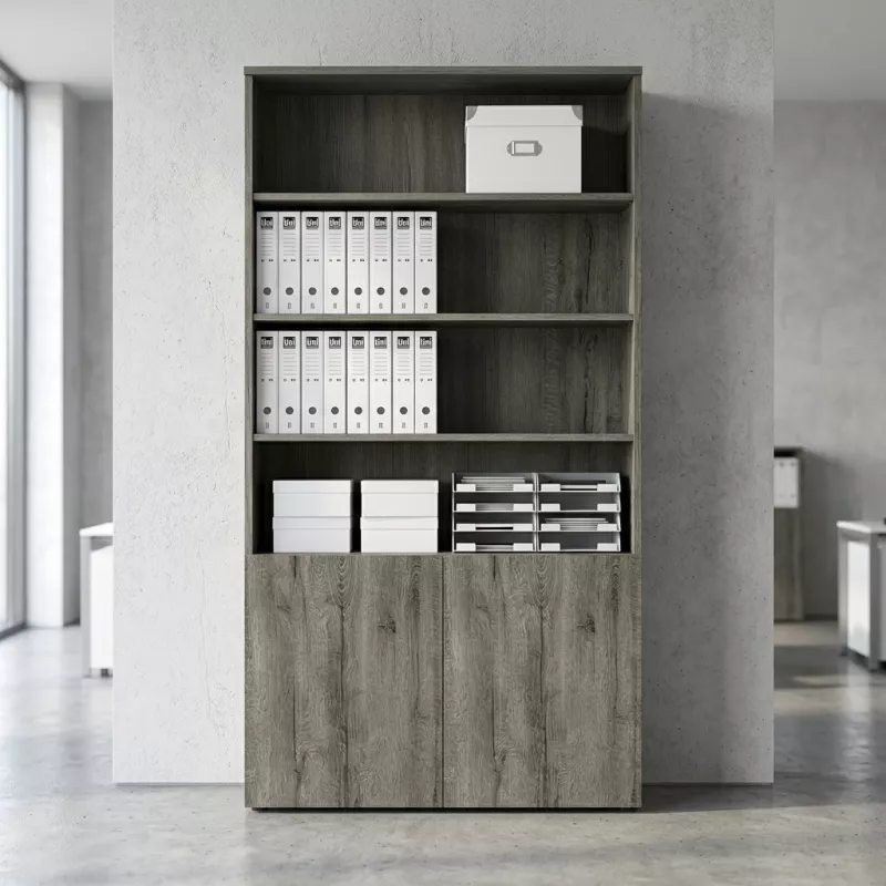 Armoire semi-ouverte, portes poussoirs, hauteur 235 cm – So Madrid