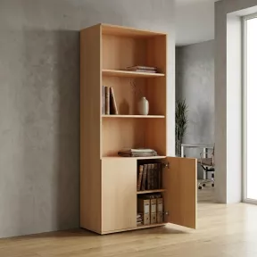 Armoire semi-ouverte, portes poussoirs, hauteur 235 cm – So Madrid