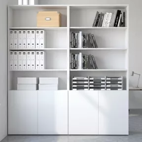 Armoire semi-ouverte, portes poussoirs, hauteur 235 cm – So Madrid