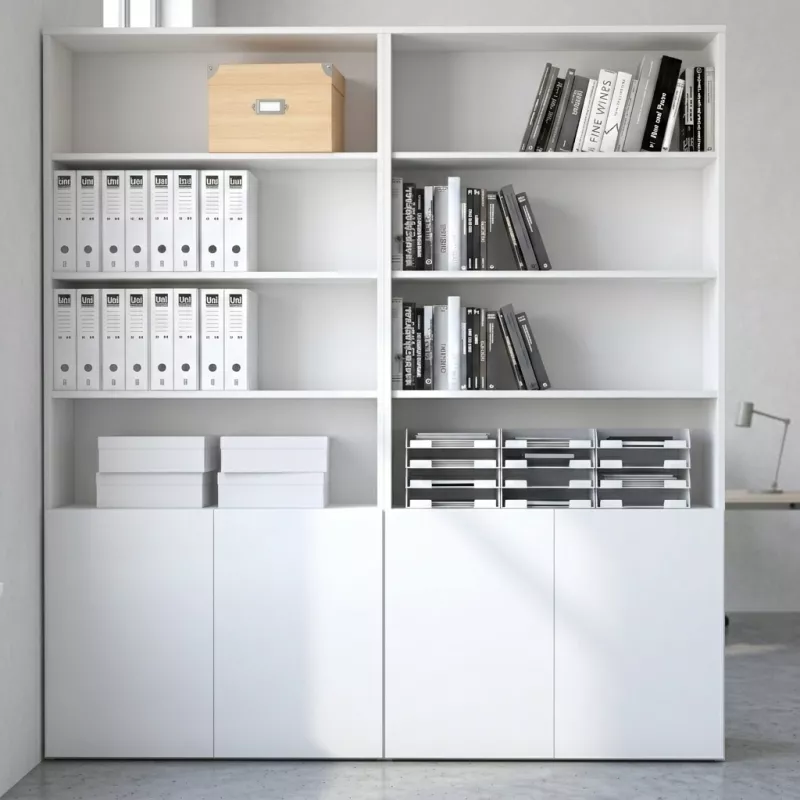 Armoire semi-ouverte, portes poussoirs, hauteur 235 cm – So Madrid