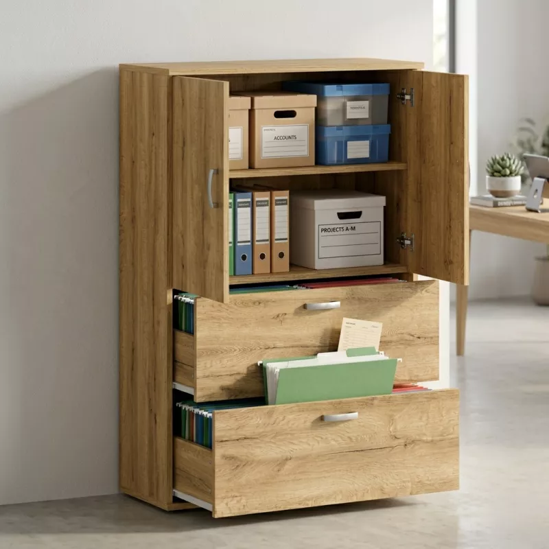Armoire fermée, pour dossiers suspendus, hauteur 158 cm – So Madrid