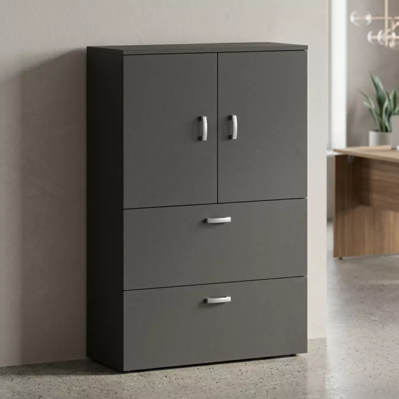 Armoire fermée, pour dossiers suspendus, hauteur 158 cm – So Madrid