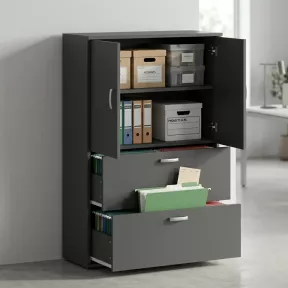 Armoire fermée, pour dossiers suspendus, hauteur 158 cm – So Madrid