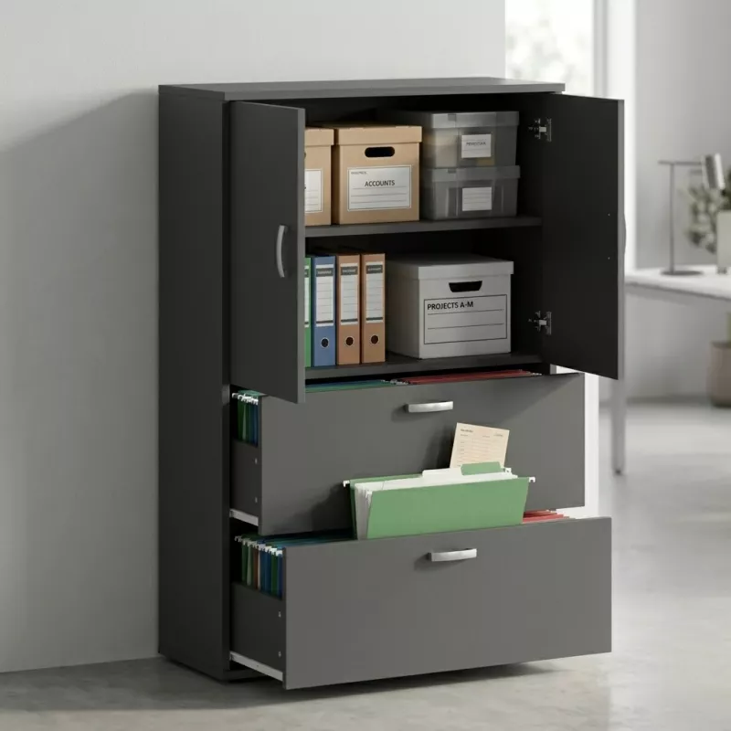 Armoire fermée, pour dossiers suspendus, hauteur 158 cm – So Madrid