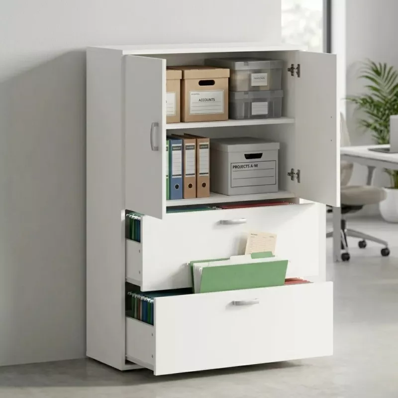 Armoire fermée, pour dossiers suspendus, hauteur 158 cm – So Madrid