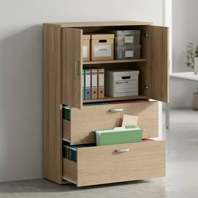 Armoire fermée, pour dossiers suspendus, hauteur 158 cm – So Madrid