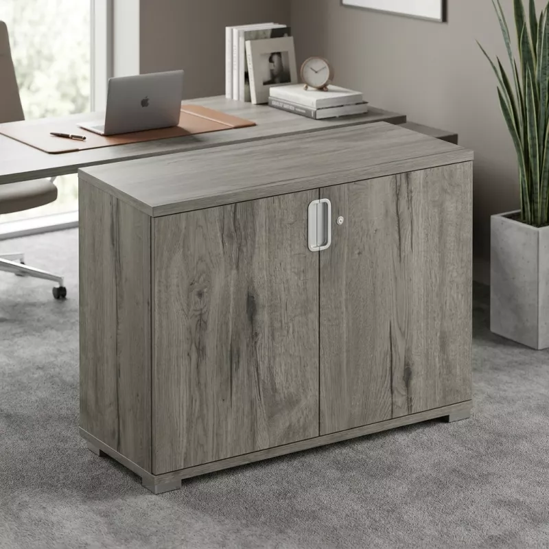 Armoire basse 2 portes, 1 étagère, l 100 x h 76 cm - So Laroya
