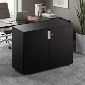 Armoire basse 2 portes, 1 étagère, l 100 x h 76 cm - So Laroya