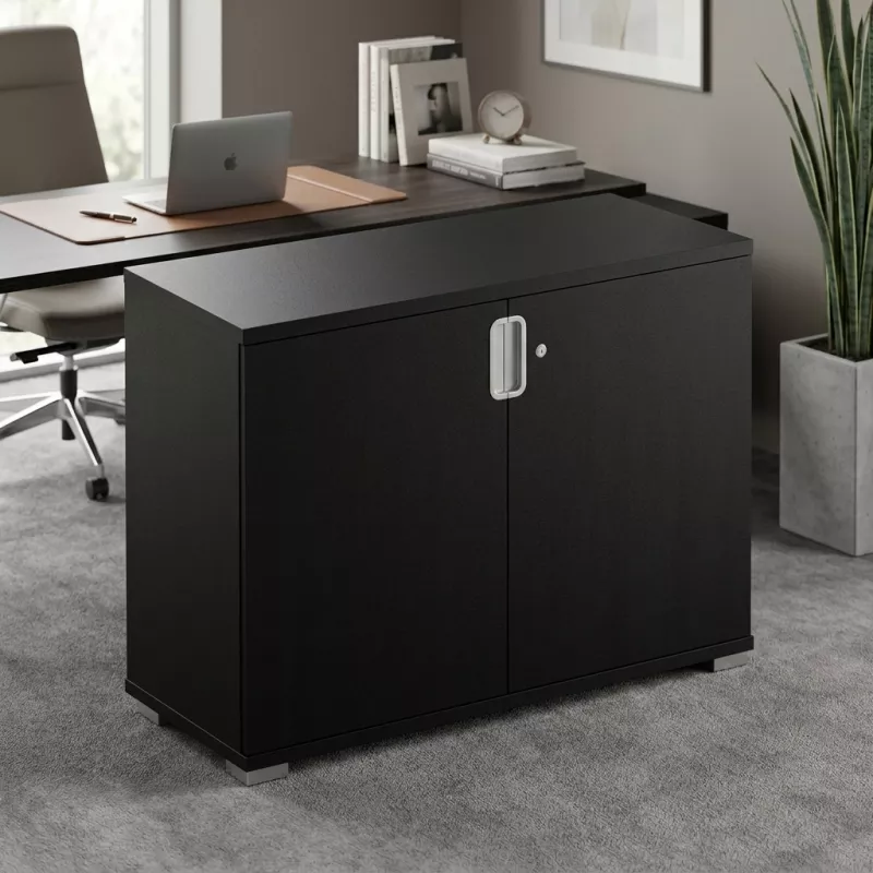 Armoire basse 2 portes, 1 étagère, l 100 x h 76 cm - So Laroya