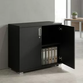 Armoire basse 2 portes, 1 étagère, l 100 x h 76 cm - So Laroya