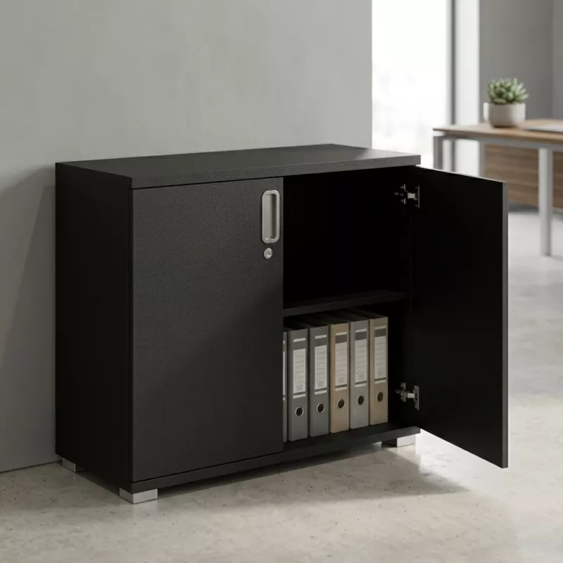Armoire basse 2 portes, 1 étagère, l 100 x h 76 cm - So Laroya