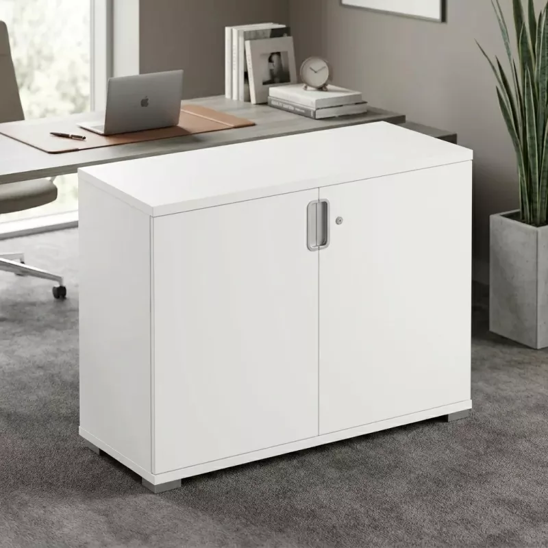 Armoire basse 2 portes, 1 étagère, l 100 x h 76 cm - So Laroya