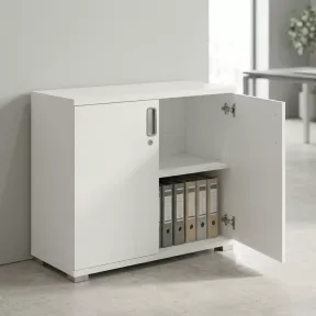 Armoire basse 2 portes, 1 étagère, l 100 x h 76 cm - So Laroya