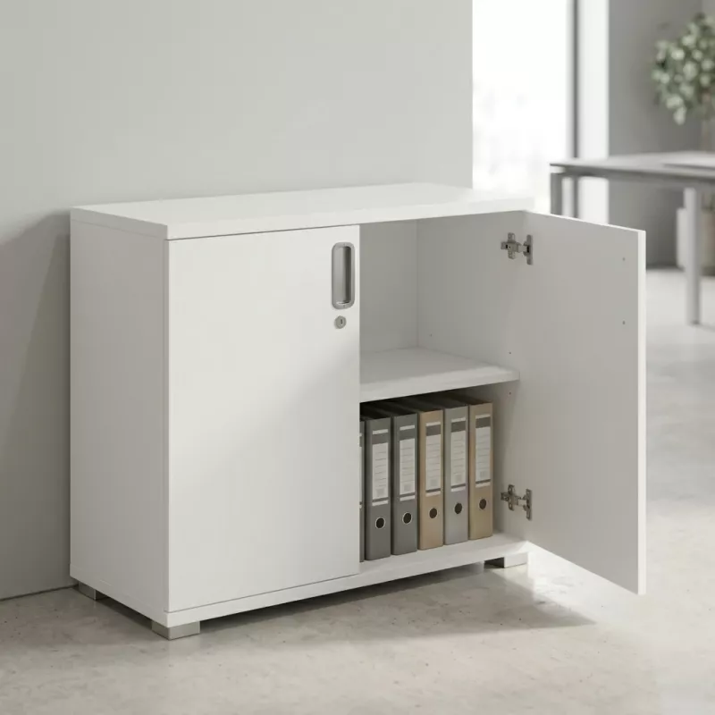 Armoire basse 2 portes, 1 étagère, l 100 x h 76 cm - So Laroya