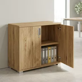 Armoire basse 2 portes, 1 étagère, l 100 x h 76 cm - So Laroya