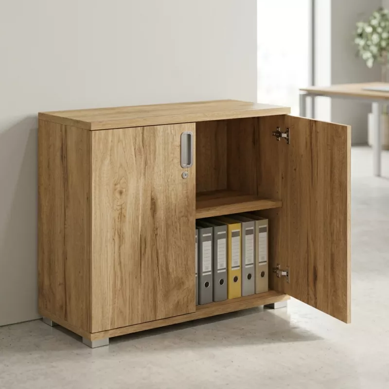 Armoire basse 2 portes, 1 étagère, l 100 x h 76 cm - So Laroya