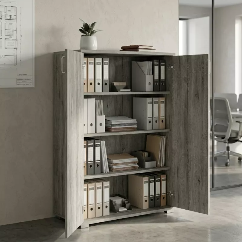 Armoire moyenne 2 portes, 3 étagères, l 100 x 147 cm - So Laroya