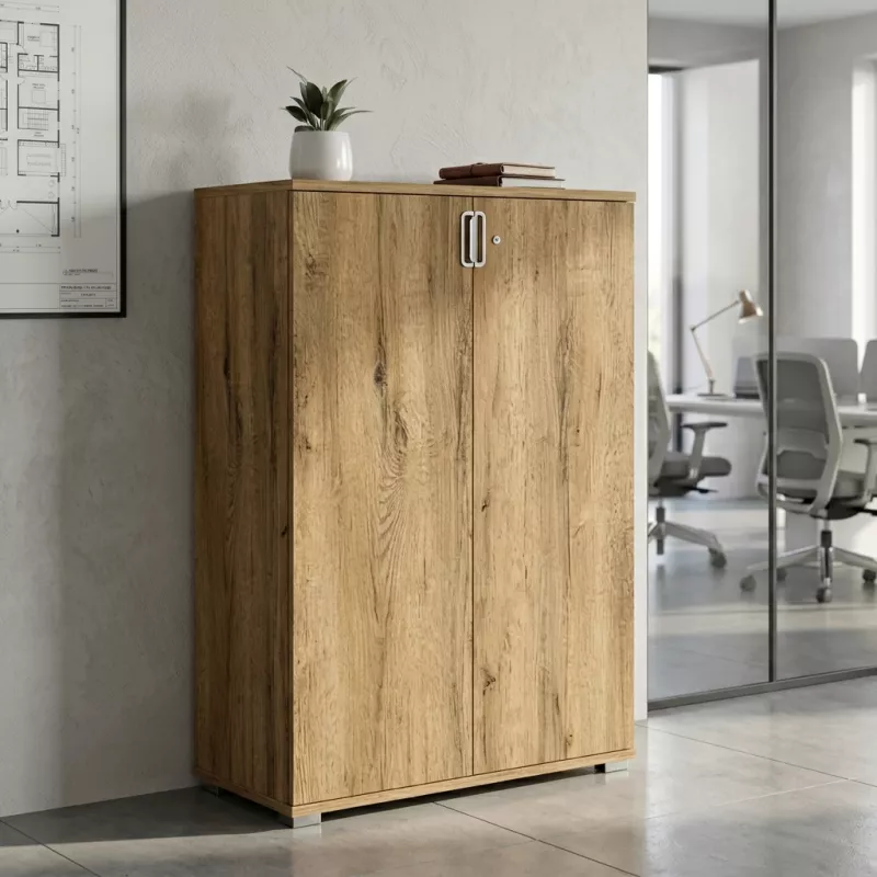 Armoire moyenne 2 portes, 3 étagères, l 100 x 147 cm - So Laroya