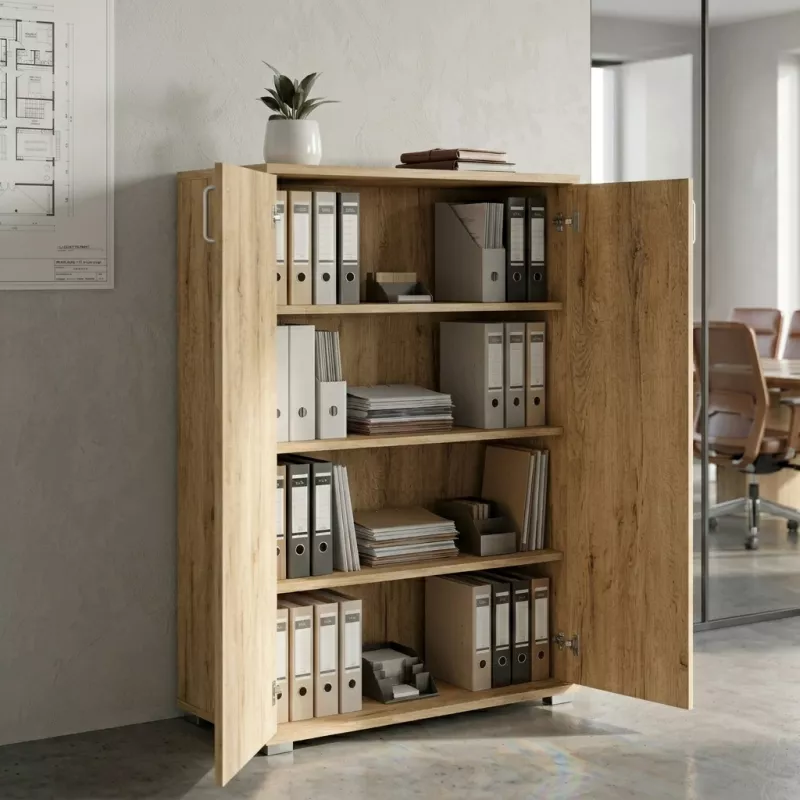 Armoire moyenne 2 portes, 3 étagères, l 100 x 147 cm - So Laroya