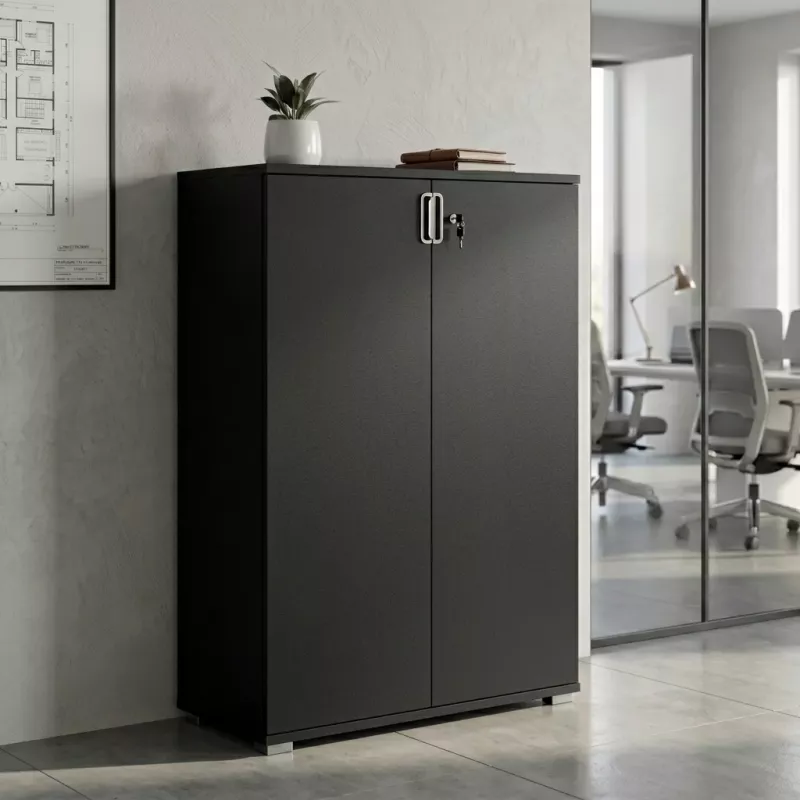 Armoire moyenne 2 portes, 3 étagères, l 100 x 147 cm - So Laroya