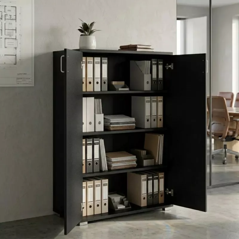 Armoire moyenne 2 portes, 3 étagères, l 100 x 147 cm - So Laroya