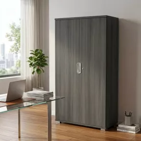 Armoire haute 2 portes, 4 étagères, l 100 x h 201 cm - So Laroya