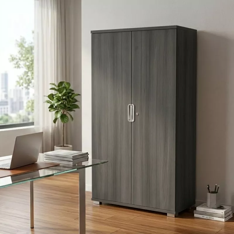Armoire haute 2 portes, 4 étagères, l 100 x h 201 cm - So Laroya