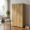 Armoire haute 2 portes, 4 étagères, l 100 x h 201 cm - So Laroya