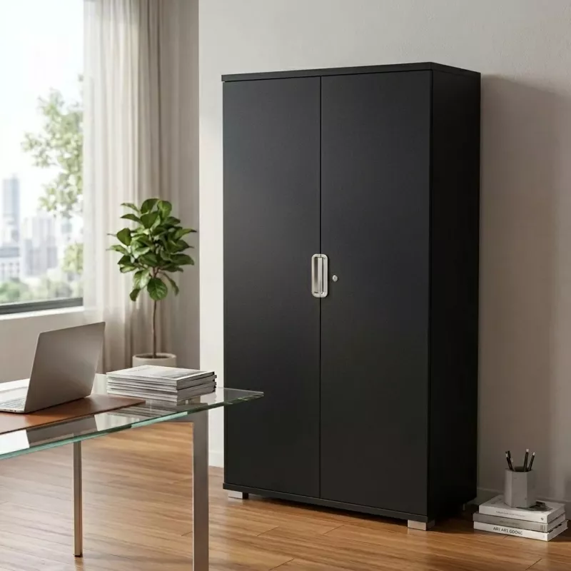 Armoire haute 2 portes, 4 étagères, l 100 x h 201 cm - So Laroya
