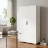 Armoire haute 2 portes, 4 étagères, l 100 x h 201 cm - So Laroya