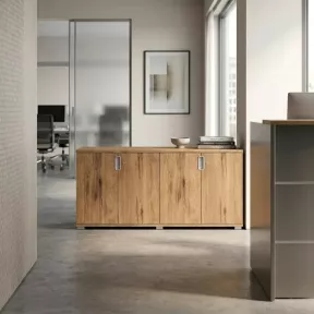 Armoire basse 4 portes, 2 étagères, l 200 x h 76 cm - So Laroya