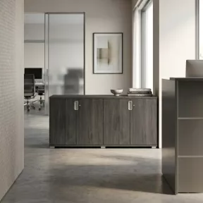Armoire basse 4 portes, 2 étagères, l 200 x h 76 cm - So Laroya