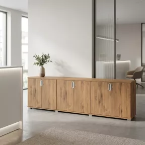 Armoire basse 6 portes, 6 étagères, l 300 x  h 76 cm - So Laroya