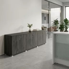Armoire basse 6 portes, 6 étagères, l 300 x  h 76 cm - So Laroya