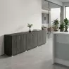 Armoire basse 6 portes, 6 étagères, l 300 x  h 76 cm - So Laroya