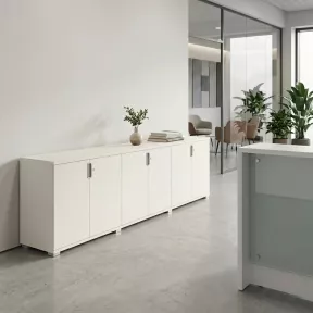 Armoire basse 6 portes, 6 étagères, l 300 x  h 76 cm - So Laroya