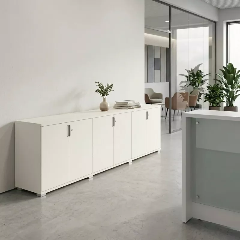 Armoire basse 6 portes, 6 étagères, l 300 x  h 76 cm - So Laroya
