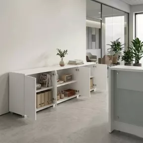 Armoire basse 6 portes, 6 étagères, l 300 x  h 76 cm - So Laroya