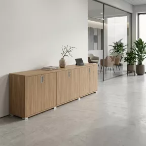 Armoire basse 6 portes, 6 étagères, l 300 x  h 76 cm - So Laroya