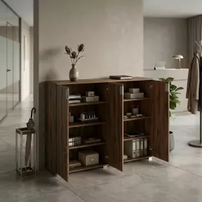 Armoire moyenne 4 portes, 6 étagères, l 200 x h 147 cm - So Laroya