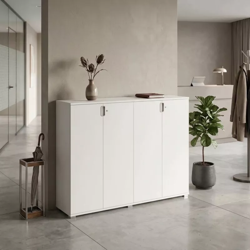 Armoire moyenne 4 portes, 6 étagères, l 200 x h 147 cm - So Laroya