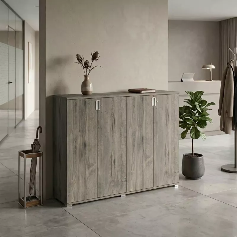 Armoire moyenne 4 portes, 6 étagères, l 200 x h 147 cm - So Laroya