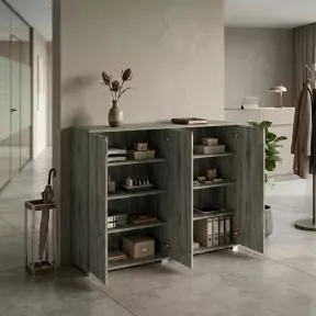 Armoire moyenne 4 portes, 6 étagères, l 200 x h 147 cm - So Laroya