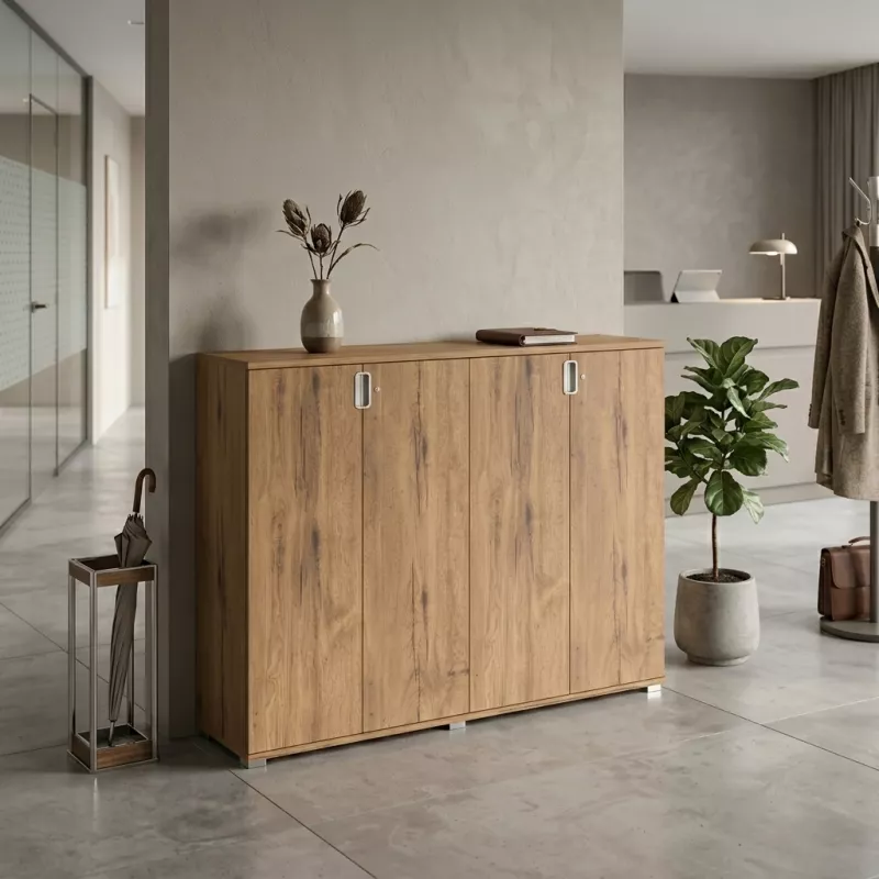 Armoire moyenne 4 portes, 6 étagères, l 200 x h 147 cm - So Laroya