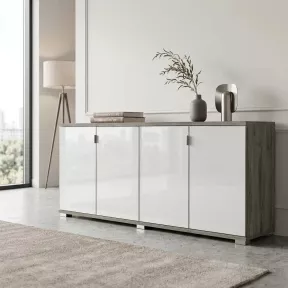Armoire portes en verre, 2 étagères, L 200 x H 76 cm - So Laroya