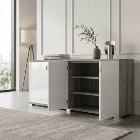 Armoire portes en verre, 2 étagères, L 200 x H 76 cm - So Laroya