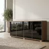 Armoire portes en verre, 2 étagères, L 200 x H 76 cm - So Laroya