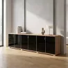 Armoire portes en verre, 3 étagères, L 300 x H 76 cm - So Laroya