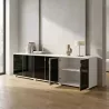 Armoire portes en verre, 3 étagères, L 300 x H 76 cm - So Laroya