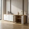 Armoire portes en verre, 3 étagères, L 300 x H 76 cm - So Laroya